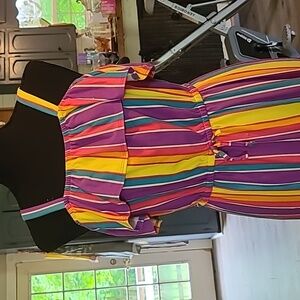 Striped one piece girls outfit size 14